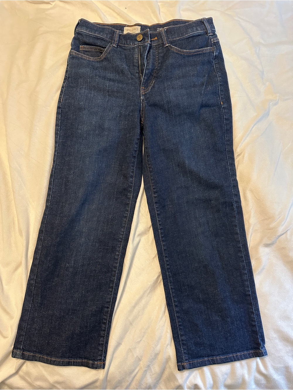 Pilcro Anthropologie Wide Leg Straight Jeans Dark Wash Size 26